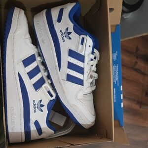 Adidas Classic White and Blue Sneakers